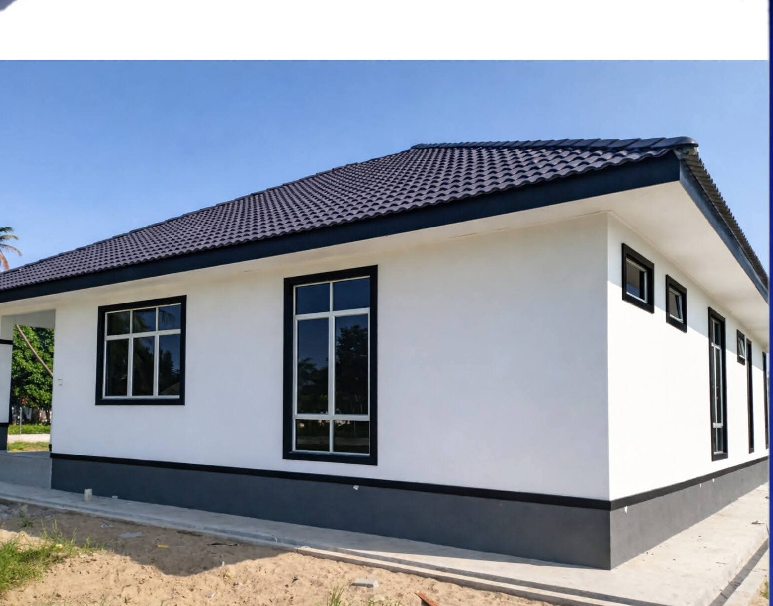 Casement window sudut rumah dua muka