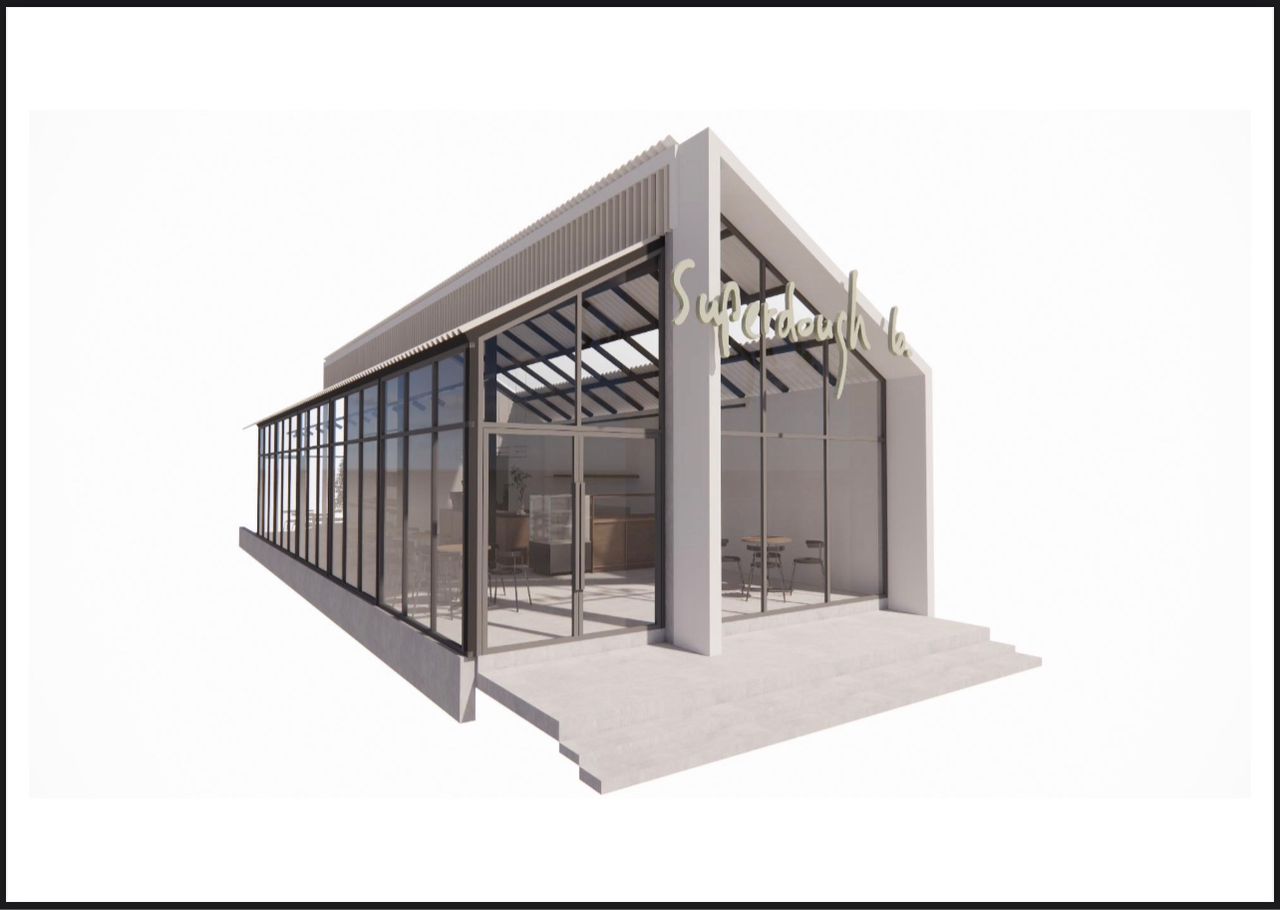 Konsep reka bentuk kafe modular Superdough Kubang Kerian